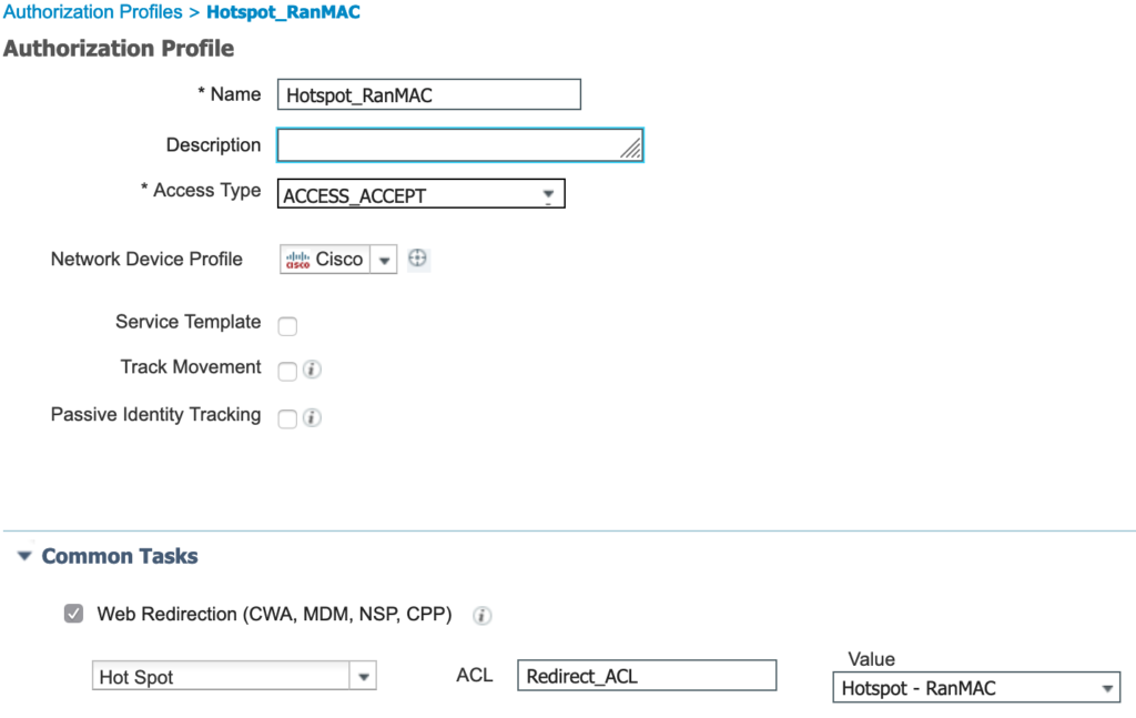 Authorization profile for devices using a randomized MAC address